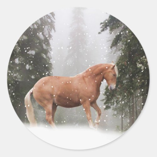 Christmas Holiday Horse and Snow Stickers