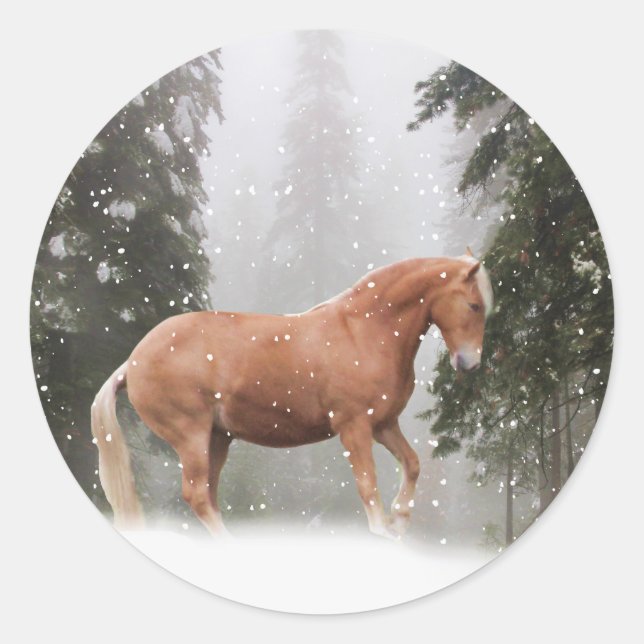 Christmas Holiday Horse and Snow Stickers (Front)