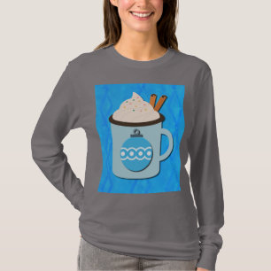 Christmas Holiday Hot Chocolate Art on T-Shrit T-Shirt