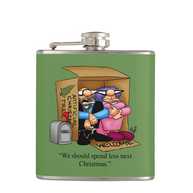 Christmas Holiday Humor Flask Gift (Front)