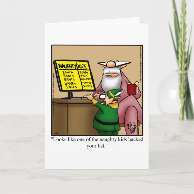 Christmas Holiday Humor Greeting Card  (Front)