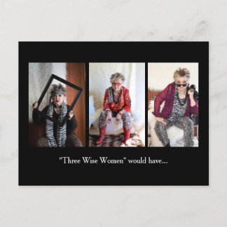 Christmas holiday humor with 3 wise women postcard