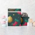 Christmas Holiday Icons Pattern Wrapping Paper | Zazzle