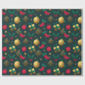 Christmas Holiday Icons Pattern Wrapping Paper | Zazzle
