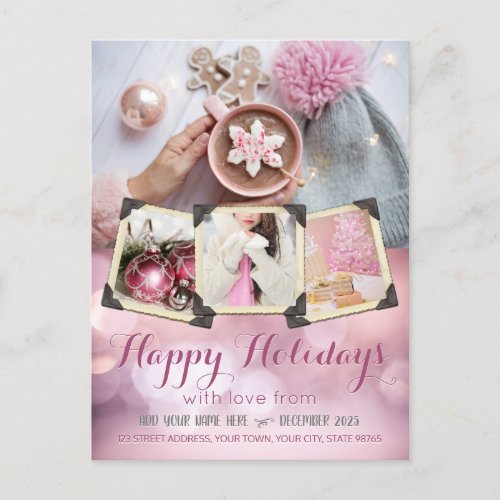 Christmas Holiday Instagram Photo Frame Soft Pink