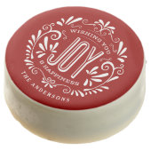 CHRISTMAS HOLIDAY JOY CHALKBOARD PERSONALIZED CHOCOLATE DIPPED OREO (Angled)