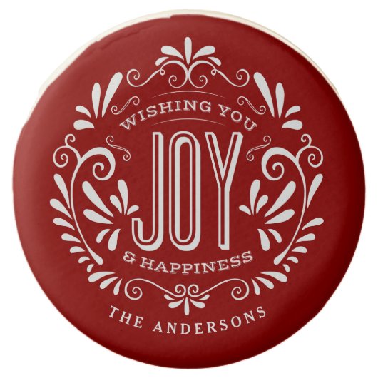 CHRISTMAS HOLIDAY JOY CHALKBOARD PERSONALIZED CHOCOLATE DIPPED OREO (Front)