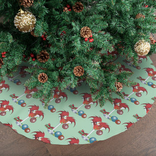 Christmas Holiday Joy Dragon Brushed Polyester Tree Skirt