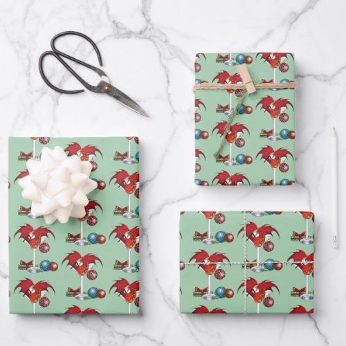 Christmas Holiday Joy Dragon Wrapping Paper Sheets