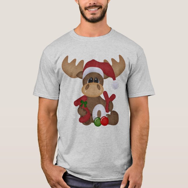 Christmas Holiday Joy Moose mens t-shirt (Front)