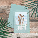 Christmas Holiday Joy Photo Simple Trendy Beach<br><div class="desc">This design features Christmas holiday modern Christmas holiday joy simple modern, nautical beach tropical vacation photo, family picture 1 one turquoise, and dollar coastal tropical ocean, seaside sea life turquoise teal, trendy stylish unique typography text, whimsical calligraphy script font, modern holiday island minimalist, Christmas holiday photo greeting cards, simple noel...</div>