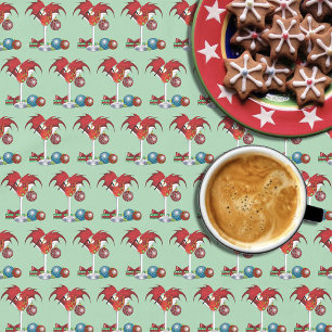 Christmas Holiday Joy Red Dragon Cocktail Cheer Tablecloth