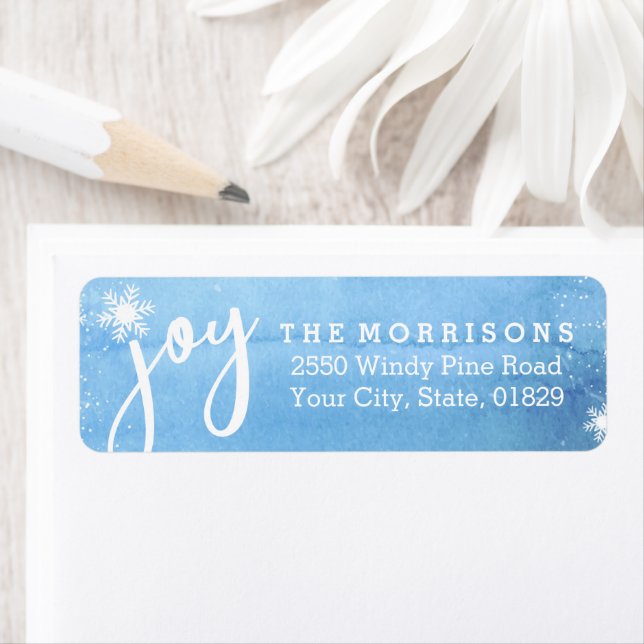 Christmas Holiday Joy Snowflake Return Address Label (Insitu)