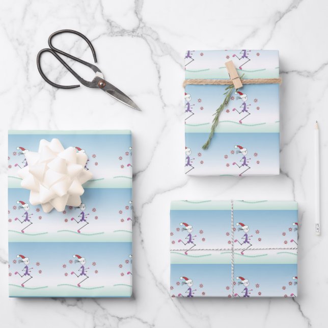 Christmas Holiday Lady Runner © Wrapping Paper Sheets (Front)