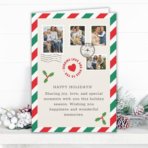 Christmas Holiday Letter Family Photo Folded Card