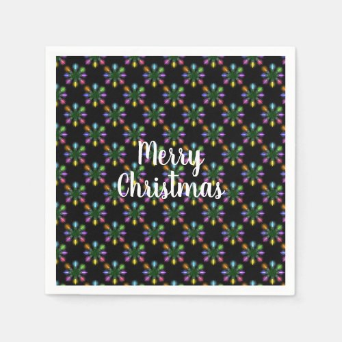 Christmas holiday light snowflake design napkins