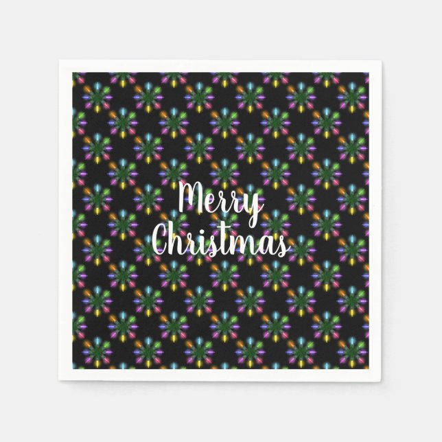 Christmas holiday light snowflake design napkins (Front)