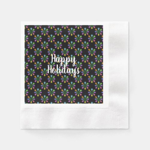 Christmas holiday light snowflake design napkins