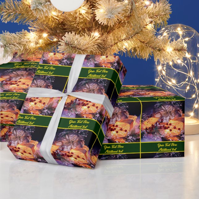 Christmas Holiday Lighted Present Personalized Wrapping Paper (Holidays)
