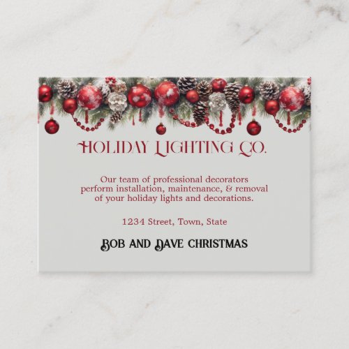 Christmas Holiday Lighting Decorations  Business Card