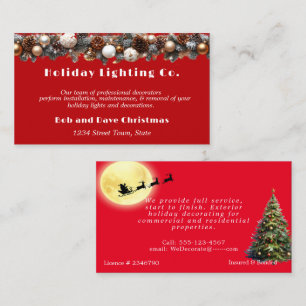 Christmas Holiday Lighting Santa Claus Pretty Business Card