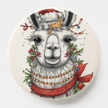 Christmas Holiday Llama Pop Socket