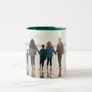 christmas holiday long horizontal wrap photo Two-Tone coffee mug