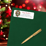 Christmas Holiday Mailbox Floral Monogram Label<br><div class="desc">Beautiful Christmas holiday watercolor monogram mailbox floral bouquet in in red and white with greenery give this botanical return address envelope seal design a look of classically sophisticated elegance that is sure to impress your recipients. Simply add your names and return address.</div>