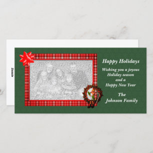 Christmas Holiday Male Elf Wreath Photo Card