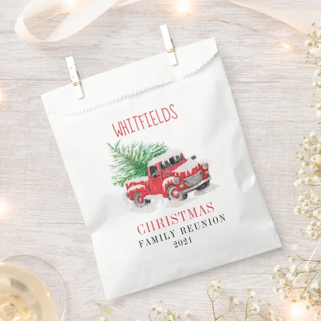 Christmas Holiday Matching Family Reunion Custom Favor Bag (Clipped)