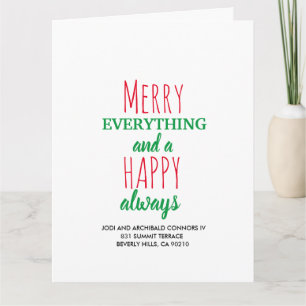 Christmas Holiday Merry Everything Happy Always Card