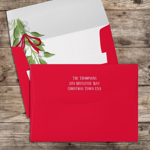 Christmas Holiday Merry Mistletoe Whimsical Cute Envelope