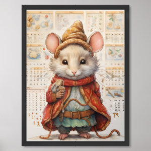 Christmas Holiday Mice 6 Collage Framed Art