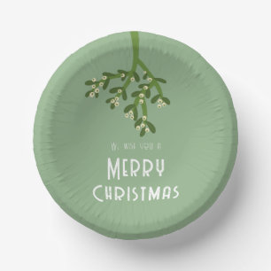 Christmas Holiday Mistletoe Paper Bowls
