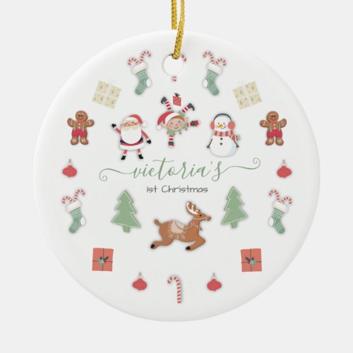 Christmas Holiday Mobile Baby Shower Ceramic Ornament