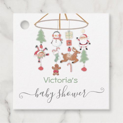 Christmas Holiday Mobile Baby Shower Favor Tags