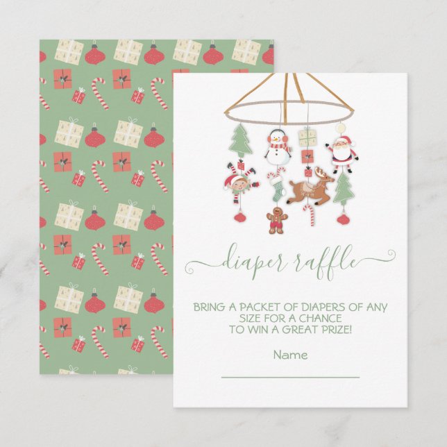 Christmas Holiday Mobile Diaper Raffle Invitation (Front/Back)