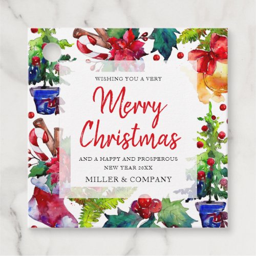 Christmas Holiday Modern Corporate Favor Tags