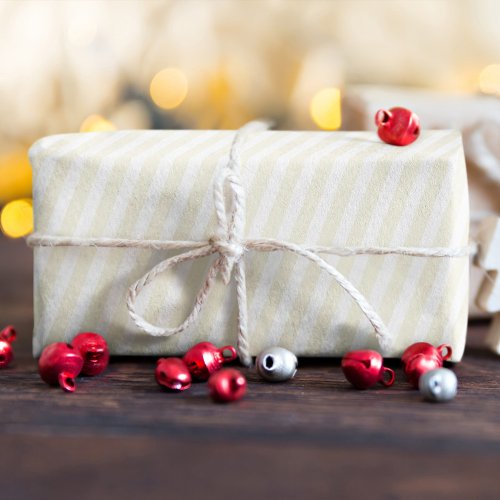 Christmas Holiday Modern Minimalist Gold Stripes Tissue Paper