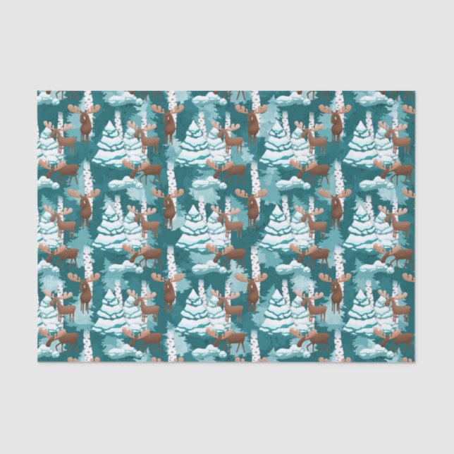 Christmas Holiday moose party tissue Tissue Paper (Front)