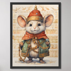 Christmas Holiday Mouse 11 Collage Framed Art
