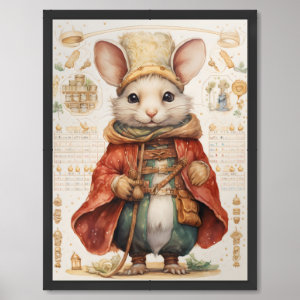 Christmas Holiday Mouse 13 Collage Framed Art