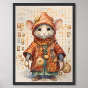 Christmas Holiday Mouse 19 Collage Framed Art