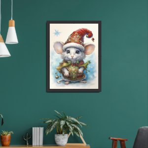 Christmas Holiday Mouse 1 Framed Art