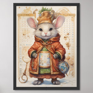 Christmas Holiday Mouse 20 Collage Framed Art