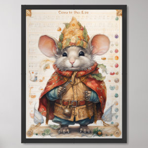Christmas Holiday Mouse 22 Collage Framed Art