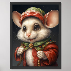 Christmas Holiday Mouse 4 Framed Art