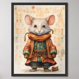 Christmas Holiday Mouse 8 Collage Framed Art