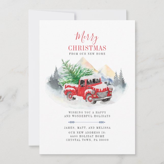 Christmas Holiday Moving Address Announcement (Front)