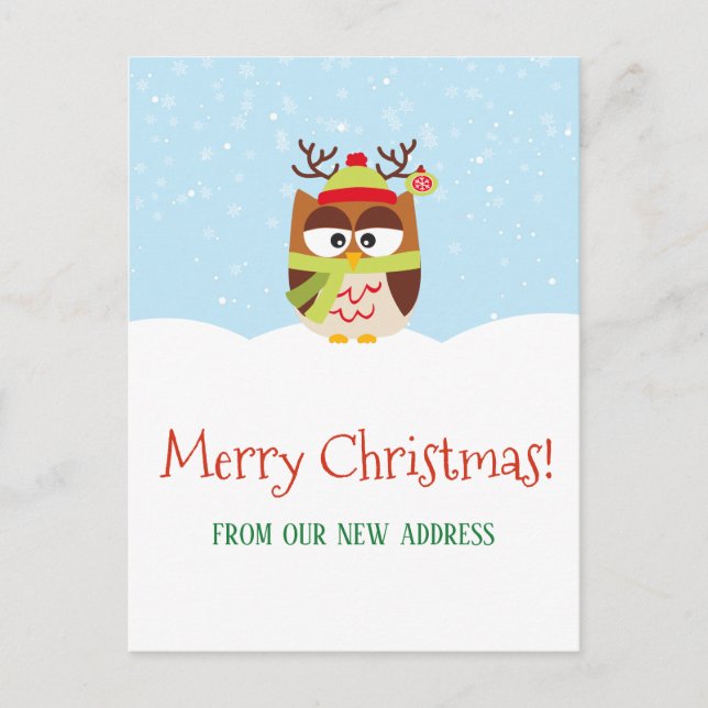 Christmas Holiday Moving Announcement New Address (Front)